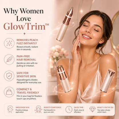 GlowAura GlowTrim 2-in-1 Eyebrow and Facial Hair Trimmer