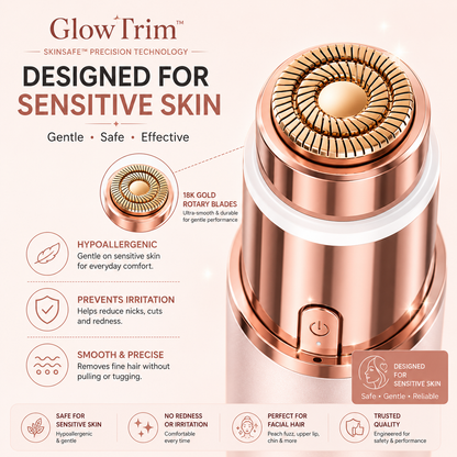 GlowAura GlowTrim 2-in-1 Eyebrow and Facial Hair Trimmer